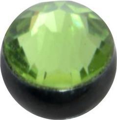 Bijouteria 1.2mm Piercing-Kugel (Chirurgenstahl 316L, PVD Beschichtung (schwarz), Premium Kristall)
