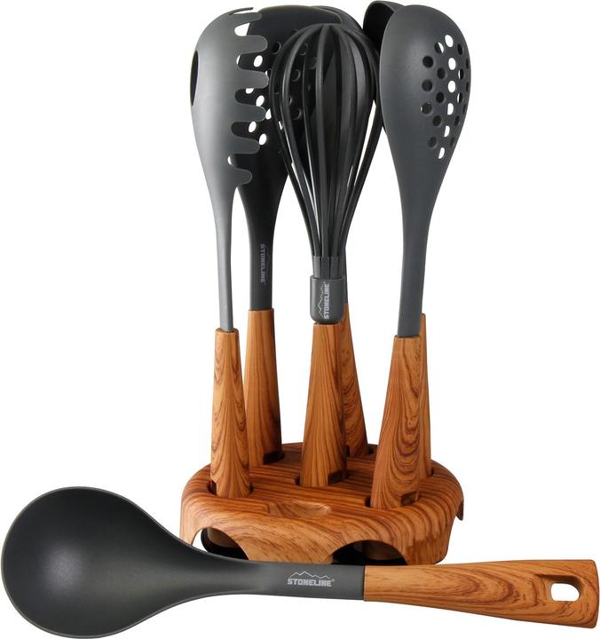 Actual product image Stoneline Back to Nature kitchen gadget set, 8 pcs., in rotating storage stand