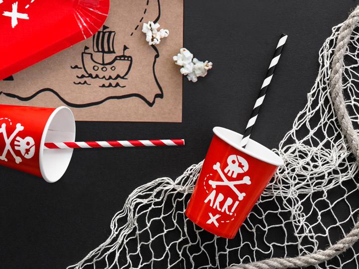 Actual product image Partydeco Red and white striped paper straw (10 x)