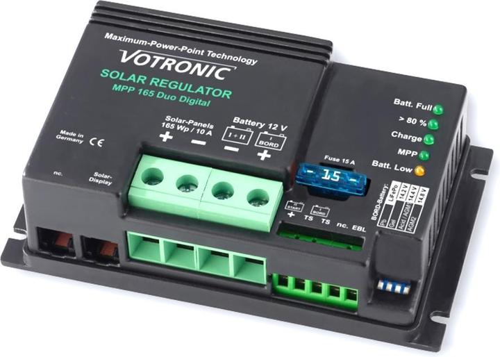Votronic 1710 MPP 165 Duo Digital 10A 12V MPPT Solar Charge Controller for Two Batteries