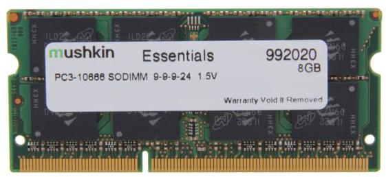 Produktbild Mushkin Laptop Memory DDR3 SO-DIMM 8GB 1333-9 Essent (1 x 8GB, 1333 MHz, DDR3-RAM, SO-DIMM)