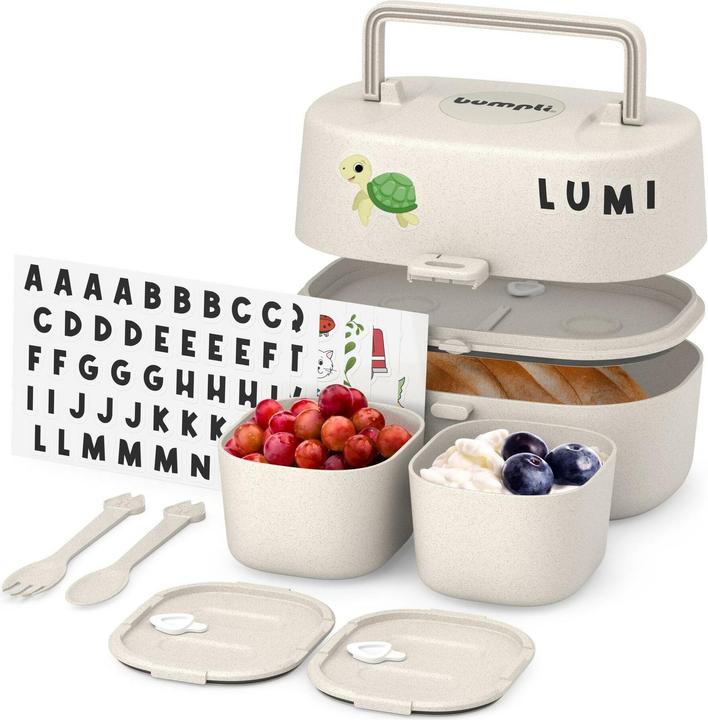 Produktbild Bumpli Lunchbox mit Sticker Set Beige