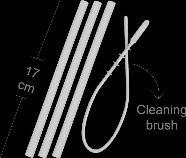 Immagine prodotto Minikoioi Flexi Pailles - 3 pz. & Brosse - Gris Poudre - Paille en silicone réutilisable avec brosse