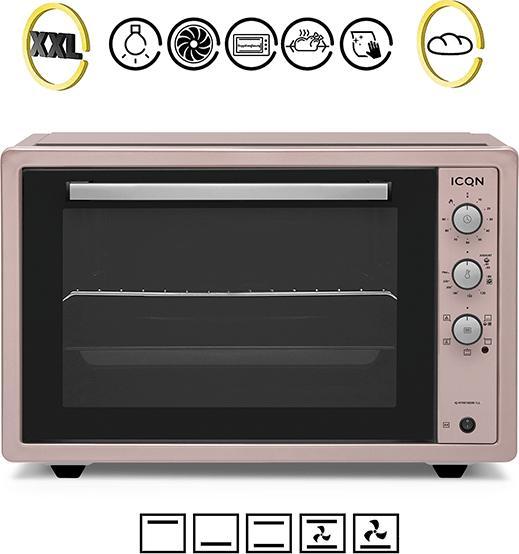 Image du produit Icqn XXL Vrijstaande Oven - 60L - Convectie Mini Oven - Hetelucht /u0026 Grillfunctie - Gemailleerde Holt
