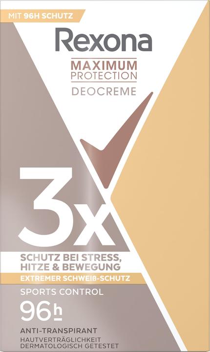 Actual product image Rexona Maximum Protection Deocreme Deodorant Antiperspirant Sports Control - 45 Ml (Stick, 45 ml)