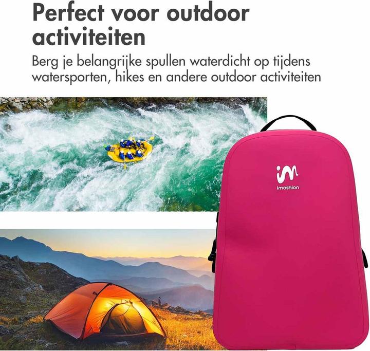 Actual product image iMoshion Air-Tight Waterdichte Rugzak - Medium - 16 L - Waterproof Rugtas - Hot Pink (16 l)
