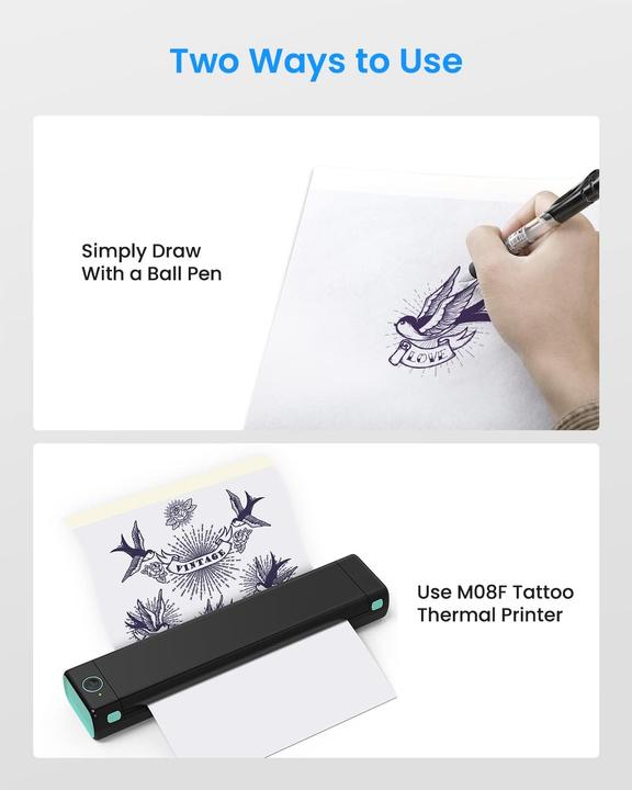 Produktbild Phomemo Tattoo Transferpapier A4 für M08F Drucker (100 Blatt)