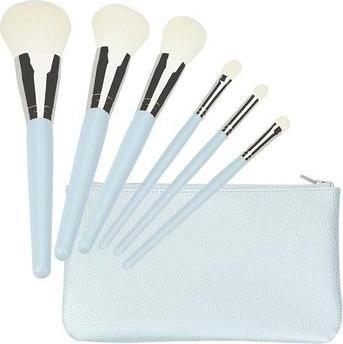 Immagine prodotto Tools for Beauty T4B MIMO Set di pennelli da trucco in bambù con borsa da viaggio e formato da viaggio blu 6 pezzi (Set)