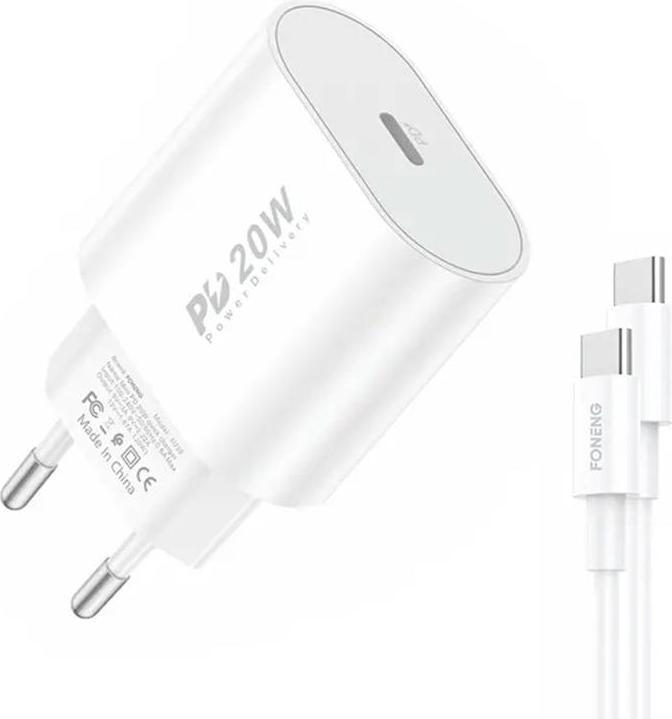 Actual product image Foneng Quick Charger EU39 Type-C to Type-C (20 W)
