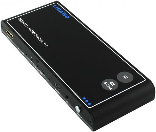 Produktbild Ligawo HDMI Switch 5x1 automatisch 5 Eingänge -> 1 Ausgänge 3D 4K