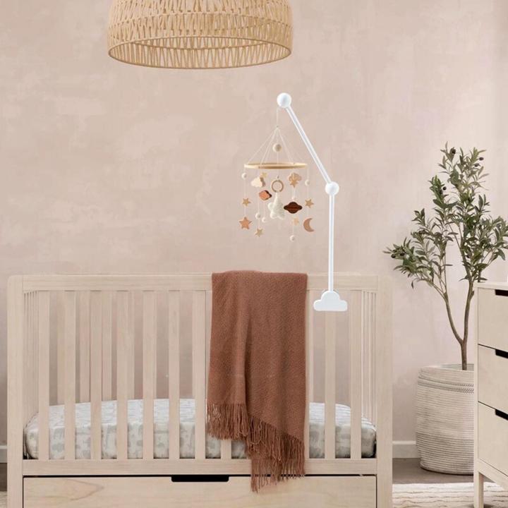 Actual product image Hermex Mobile Halterung Babybett Wolken Glockenhalter Spieluhr Arm