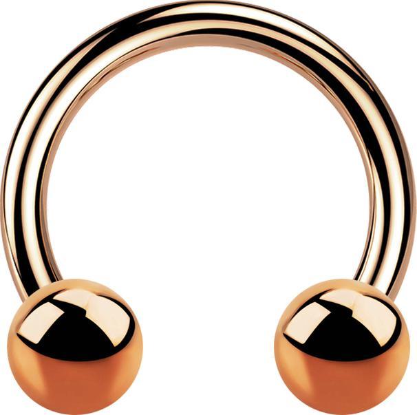 Produktbild Star Piercing Micro Circular Barbell rosegold mit zwei Kugeln (ohne Messing, Chirurgenstahl 316L)
