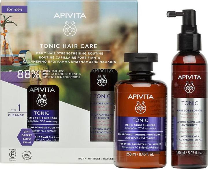 Produktbild Apivita Promo Tonic Lotion Against Hair Loss 150ml & Free Men's Tonic Shampoo 250ml (1500 ml)