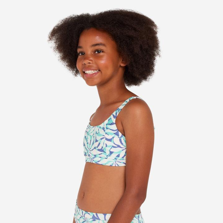 Image du produit Olaian Haut de maillot de bain brassière fleuréglable Fille - 500 Nora lilas (12XL)