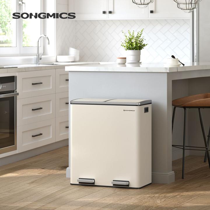 Songmics Cestino dei rifiuti con coperchio e contenitore interno (60 l)
