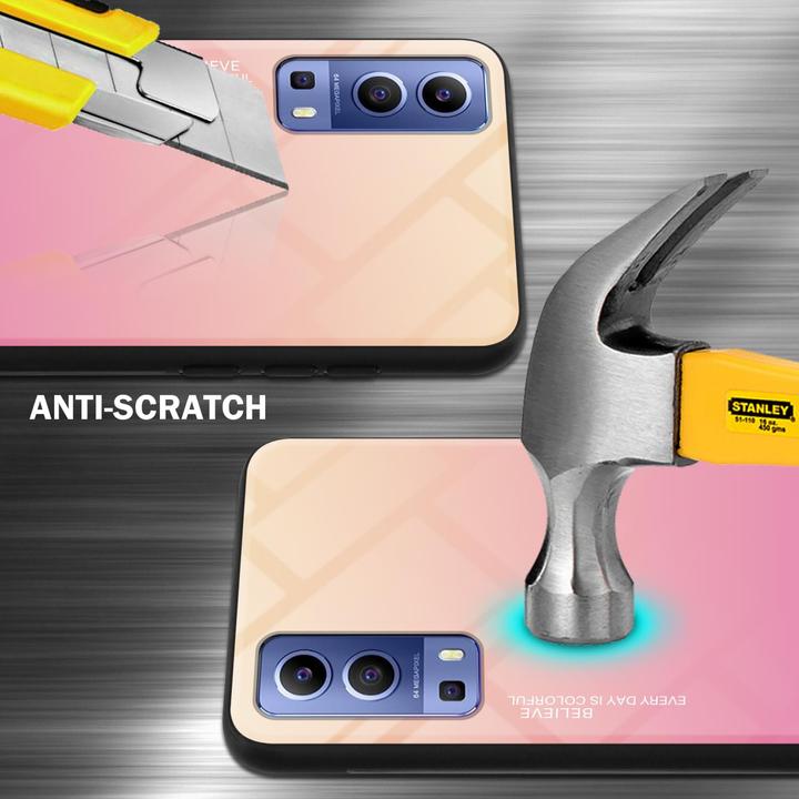 Productafbeelding Cadorabo TPU 2 Kleuren Glazen Hoesje (Vivo Y72 5G, Vivo Y52s 5G)
