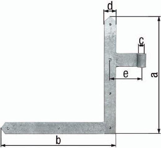 Image du produit GAH Paumelle d'angle de porte 400x600x40x105mm acier électrozingué jaune en bas à gauche 5 mm