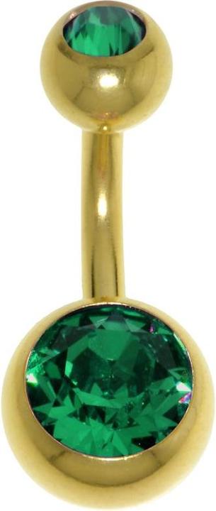Bijouteria Bauchpiercing (Chirurgenstahl 316L, PVD Beschichtung (goldfarbig), Premium Kristall)