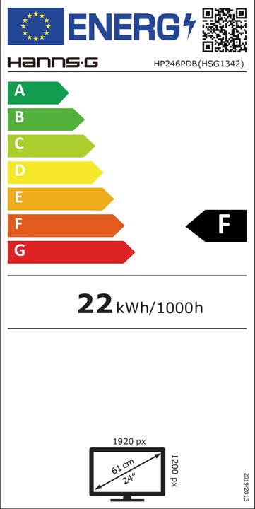 Energie-Label Hannspree HP 246 PDB - LED-Monitor - 60.96 cm (24") (1920 x 1200 Pixel, 24")