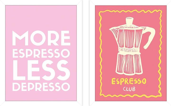 Produktbild Universal Textiles Eingerahmter Druck Studio Dolci Espresso Club Set 2erPack (40 x 30 cm)