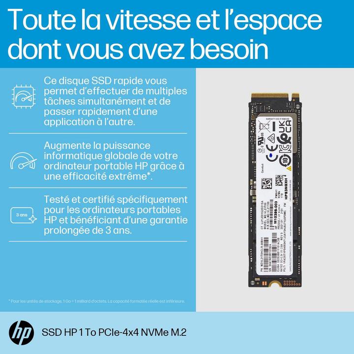 Actual product image HP 1TB PCIe4x4 NVMe M.2 SSD (1000 GB, M.2 2280)
