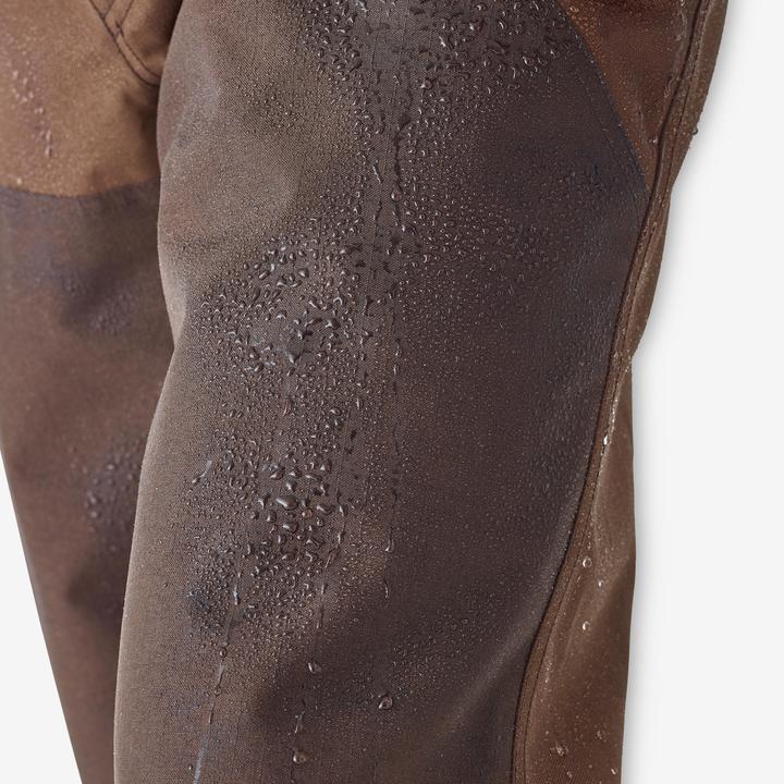 Actual product image Solognac Hunting reinforced waterproof trousers woodland 500 two-tone/brown (L)