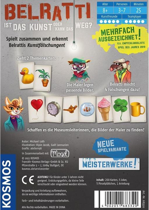 Produktbild Kosmos Belratti Ist das Kunst o. kann d. weg? 8+ 3-7 Spie (Deutsch)