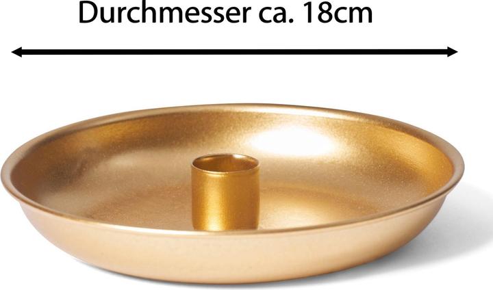 Produktbild Novaliv Kerzenständer Stabkerzen 4er-Set GOLD 18cm Adventskranz Kerzenteller scandic chic candle (18 x 18 x 18 cm)