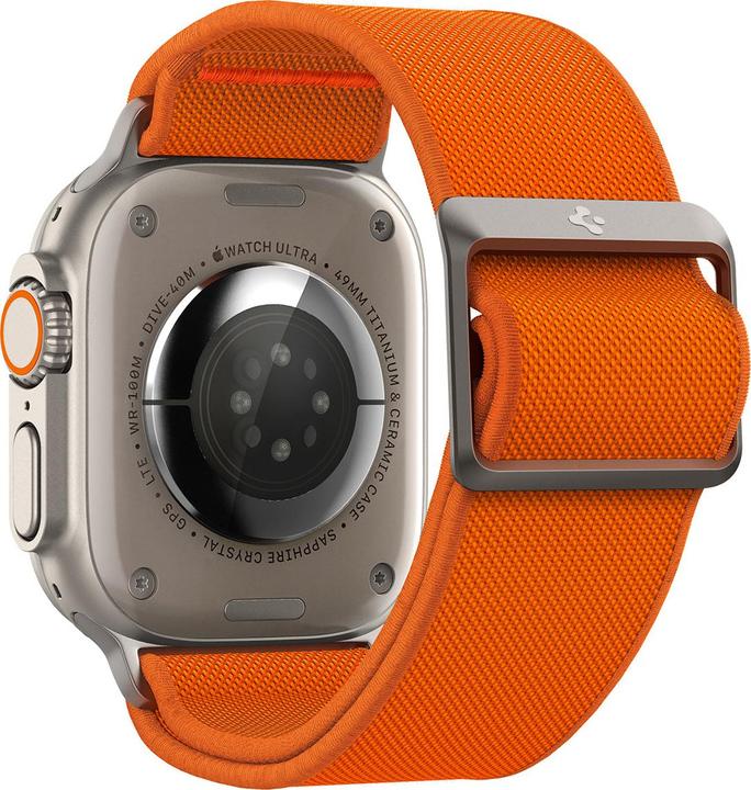 Actual product image Spigen Fit Lite Band for Apple Watch Series 42, 44, 45, 49 mm - orange (42 mm, 44 mm, 45 mm, 49 mm, Nylon, Fabric, Stainless steel)