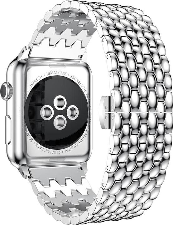 Produktbild PhoneLook Edelstahlarmband mit kleinen Einzelngliedern in Wabenform 38mm / 40mm / 41mm (41 mm, 38 mm, 40 mm, Aluminium)