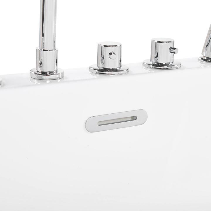 Produktbild Beliani Badewanne freistehend weiss mit Armatur oval 170 x 80 cm ROTSO (286 l, 80 cm, 170 cm)