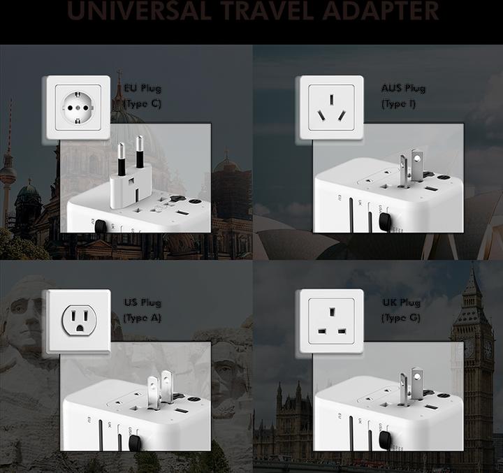 Actual product image LogiLink Universal-Reisenetzteil, 20 W (PD), 4x-Anschlüsse, feuerfest, weiss
