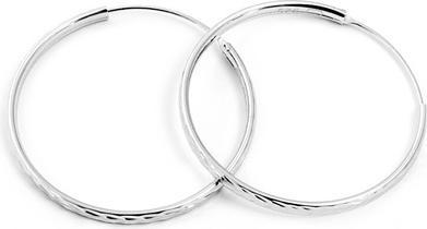 Beneto Glittering silver round earrings AGUC2098 / 30 / N (L)