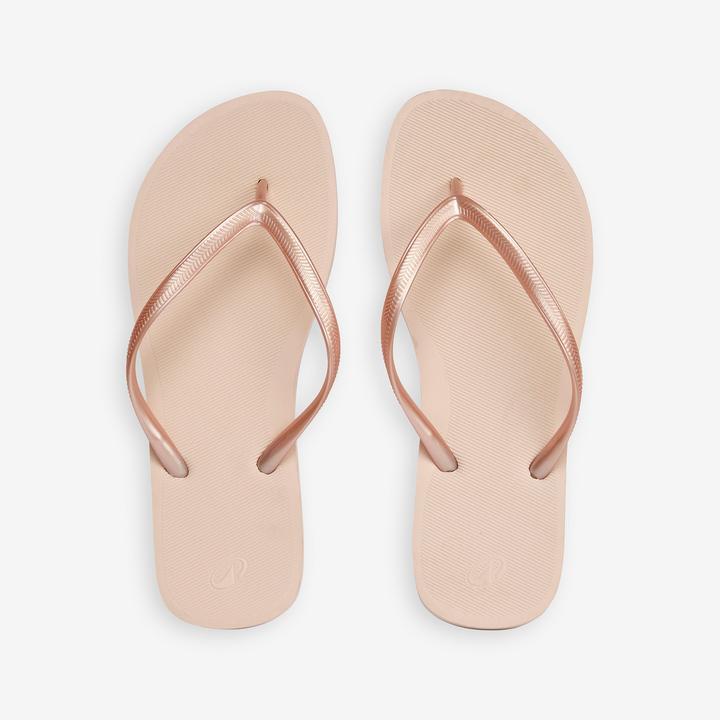 Actual product image Olaian Women's flip-flops - 500 Gold peach beige orange (39)