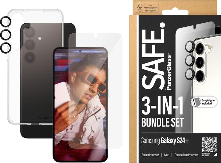 Actual product image Safe Edge to Edge Glass + Case (1 Piece, Samsung Galaxy S24+)