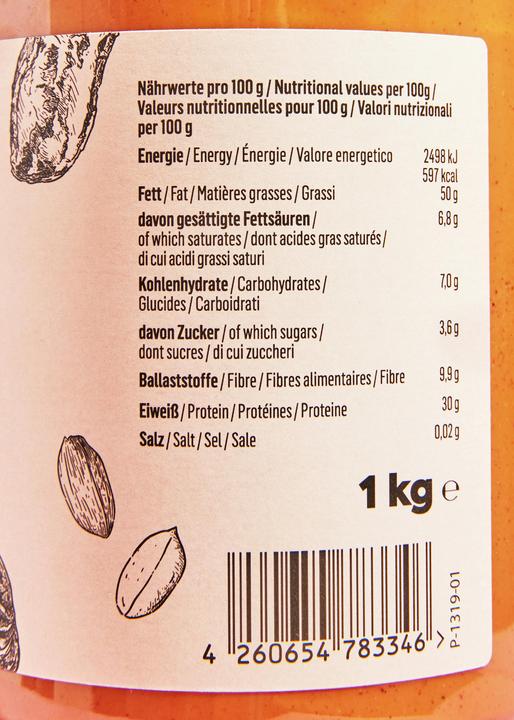 Valeurs nutritives et ingrédients KoRo Purée de cacahuètes (6000 g)