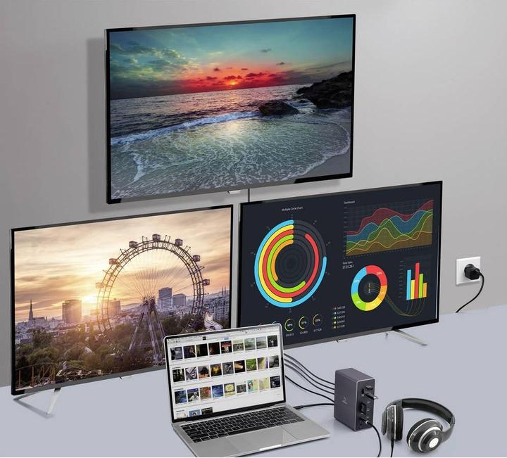 Image du produit Renkforce Station d'accueil USB-C® RF-DKS-910 Convient pour la marque Stations d'accueil : U (USB-C)
