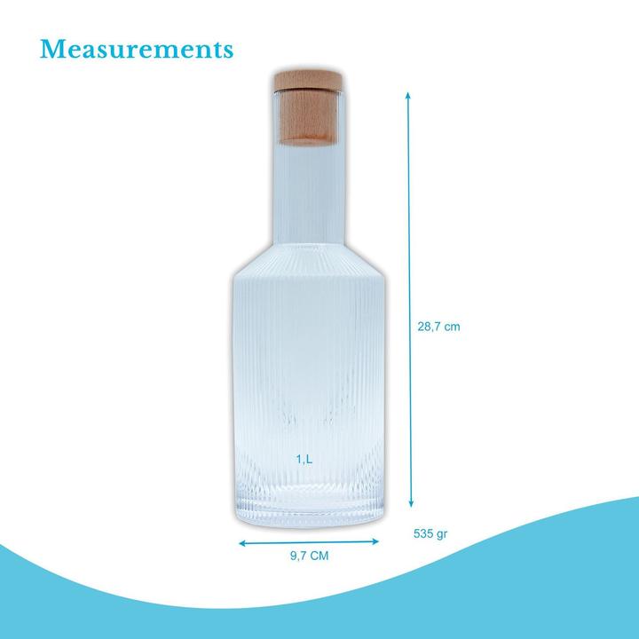 Actual product image Intirilife Glass carafe with golden rim and cork (1.70 l)