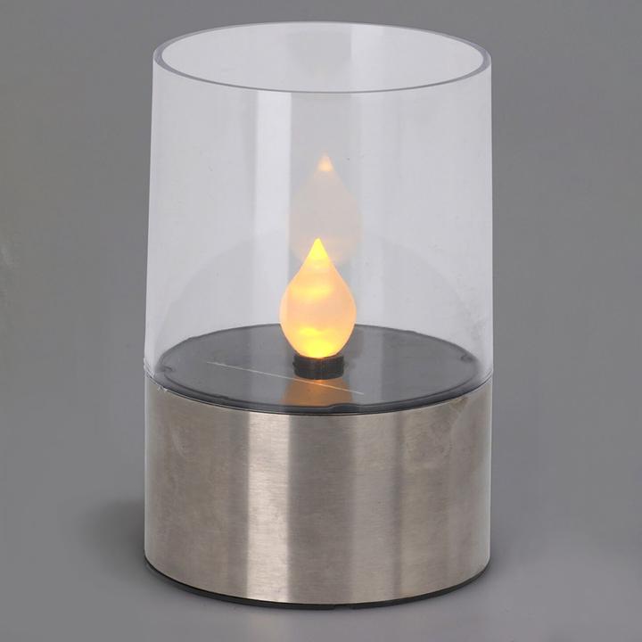 Produktbild H & S Collection Solar-Kerzenleuchte mit Edelstahl-Sockel, Ø 7,5 cm (IP44)