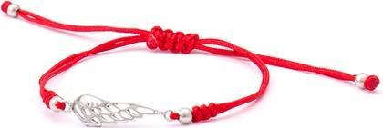 Beneto Cord red kabbala bracelet Angel wing AGB568 (L)