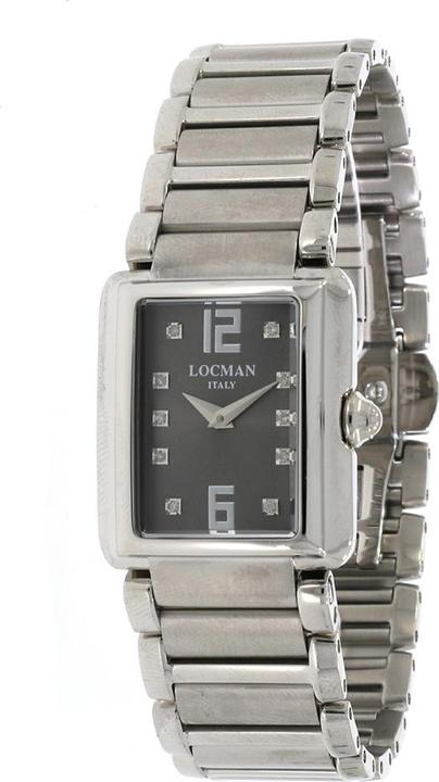 Locman Italy Damenuhr Giannutri anthrazit Diamant Titan / Stahl Ref. 670 (Analoguhr, 36 mm)
