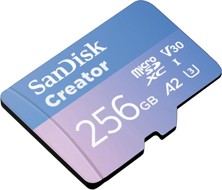 Image du produit SanDisk Creator UHS-I V30 (256 Go, microSDXC, U3, UHS-I)