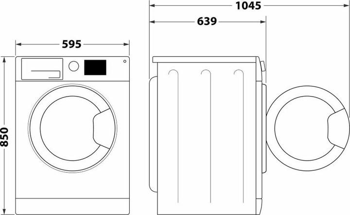 Produktbild Hotpoint Active NDB 10736 WA DE Waschtrockner Freistehend Frontlader Weiss D