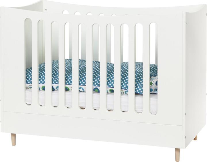 Produktbild Manis-h Manis h Babybett mit hoehenverstellbarer Boden Snow white (60 x 120 cm)