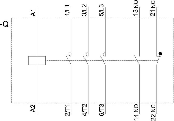 Image du produit Siemens Contacteur AC3 22KW 230V 1NO+1NC 3P S2