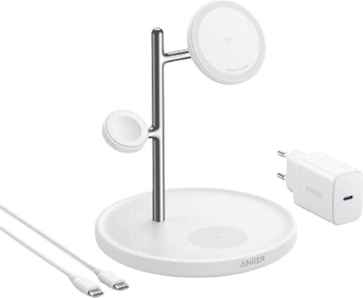 Produktbild Anker Stacja magnetyczna MagGo 15W 3-in-1 Biała (15 W)