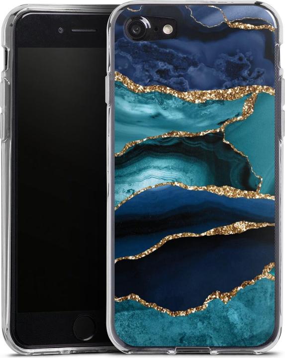 Produktbild DeinDesign Silikon Hülle für Apple iPhone 8 Handyhülle Case Smartphone Schutzhülle Glitzer Look Trends Marmor (Apple iPhone 8)