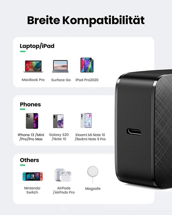 Image du produit Ugreen Chargeur USB-C GaN (65 W)
