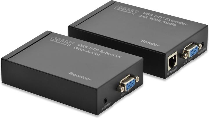 Digitus VGA-UTP Extender 300m Sender/Empfaenger Kit 1920x1200 inkl. Netzteil (Multi-Monitor)