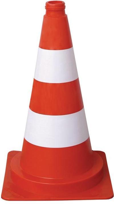 Image du produit HP Autozubehör Cône de signalisation hauteur 500 mm, fluorescent, 2 bandes poids 1,20 kg, 30 x 30 cm